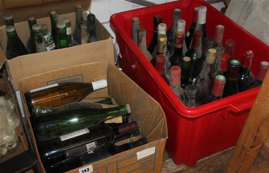 Large quantity of various wines and port